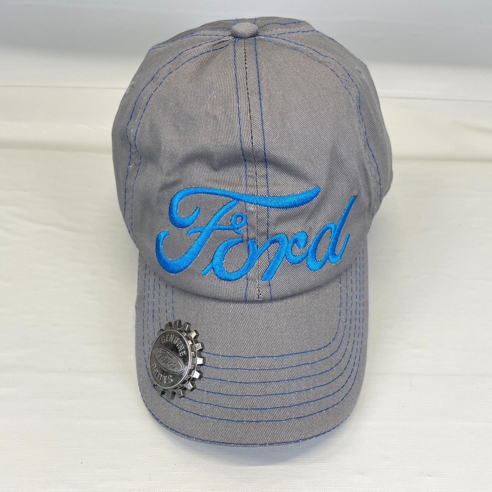 Ford Genuine Parts Bottle Opener Baseball Hat Cap Blue Gray Snapback Adjustable
